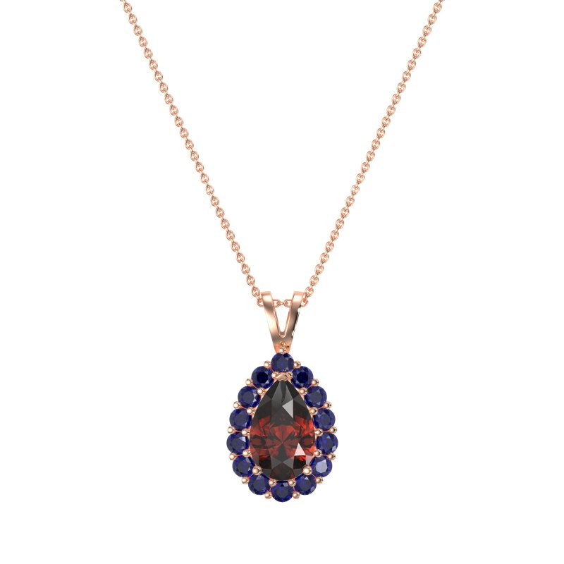 Pear Drop Halo Simple Necklace