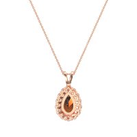 Pear Drop Halo Simple Necklace
