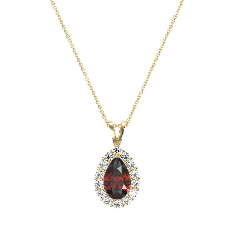 Pear Drop Halo Simple Necklace