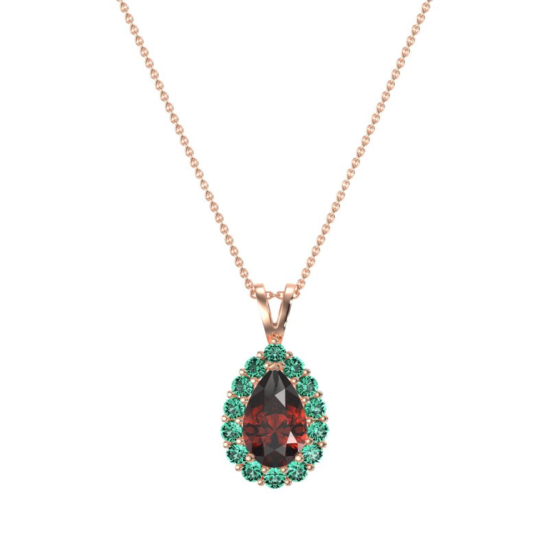 Pear Drop Halo Simple Necklace