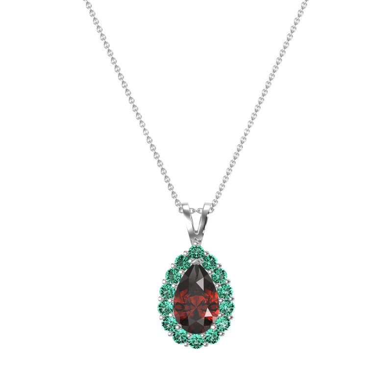 Pear Drop Halo Simple Necklace