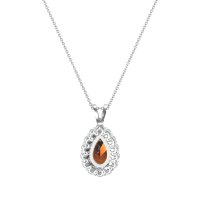 Pear Drop Halo Simple Necklace