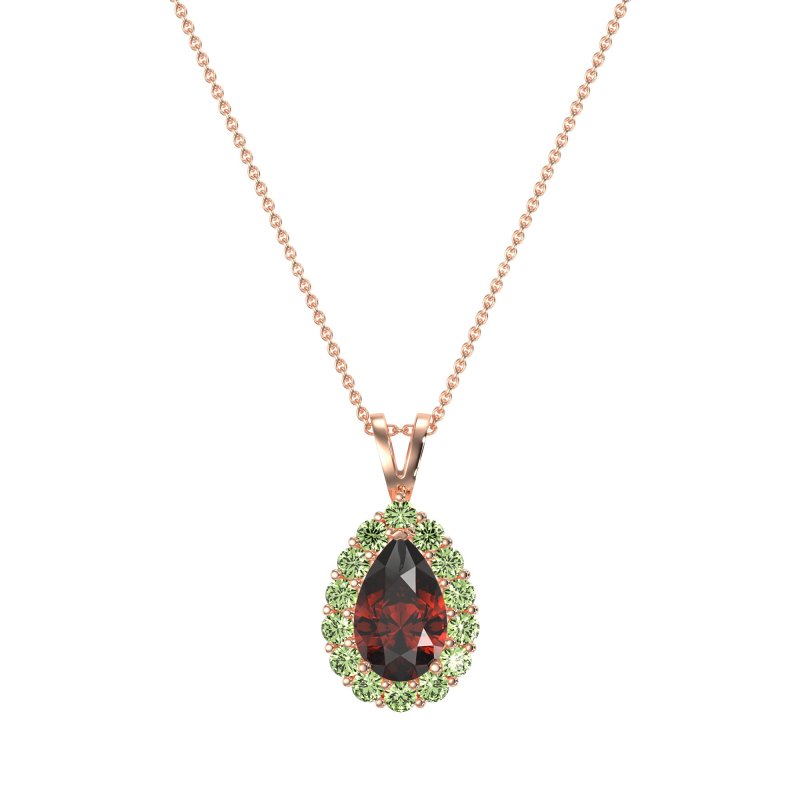 Pear Drop Halo Simple Necklace