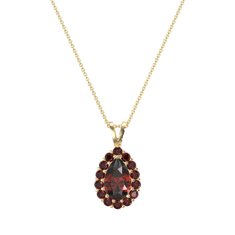 Pear Drop Halo Simple Necklace