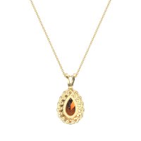 Pear Drop Halo Simple Necklace