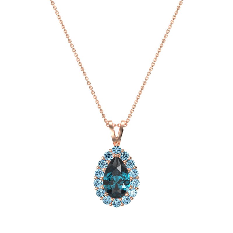 Pear Drop Halo Simple Necklace