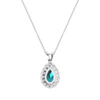 Pear Drop Halo Simple Necklace
