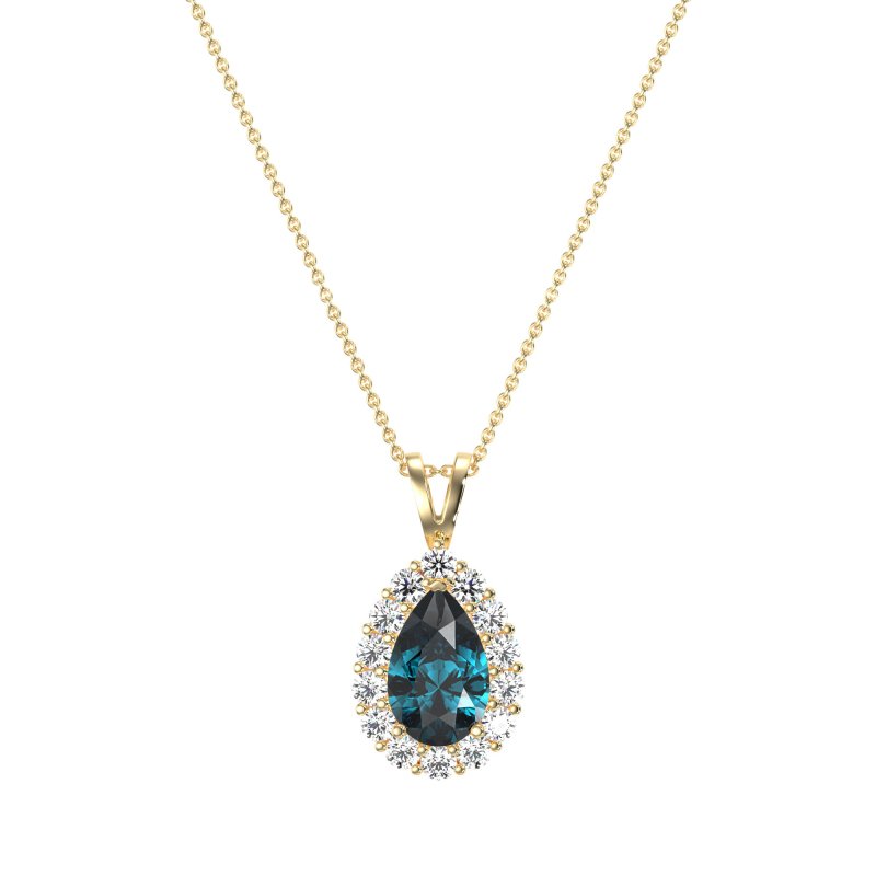 Pear Drop Halo Simple Necklace