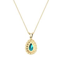 Pear Drop Halo Simple Necklace