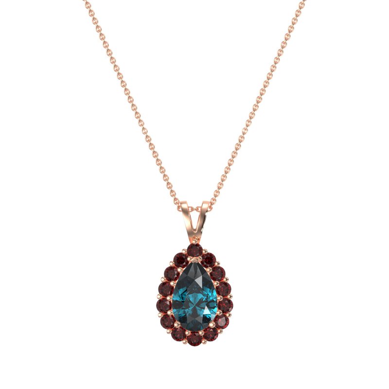 Pear Drop Halo Simple Necklace