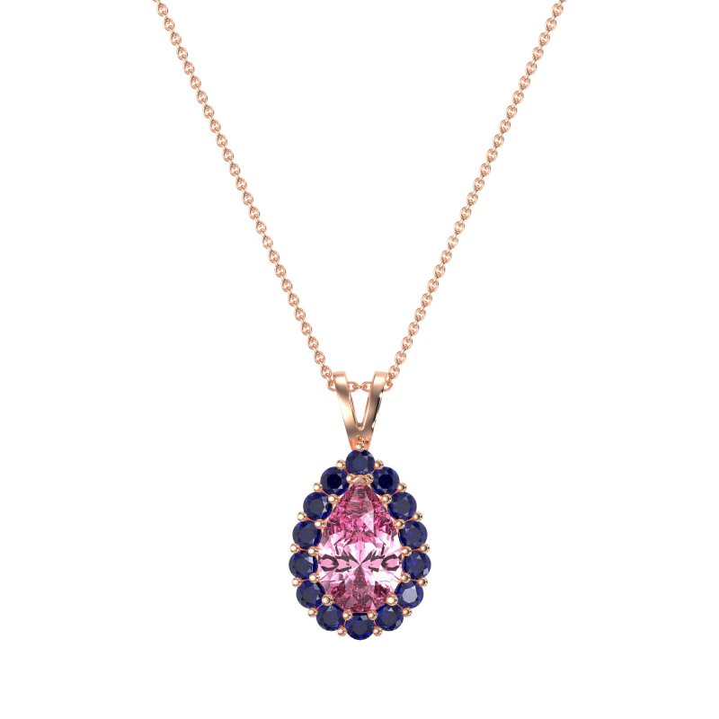 Pear Drop Halo Simple Necklace