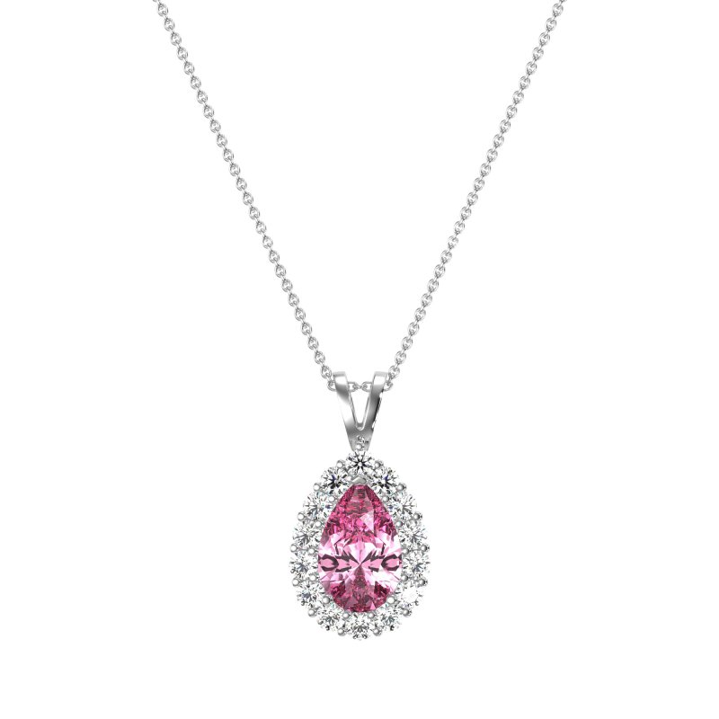 Pear Drop Halo Simple Necklace