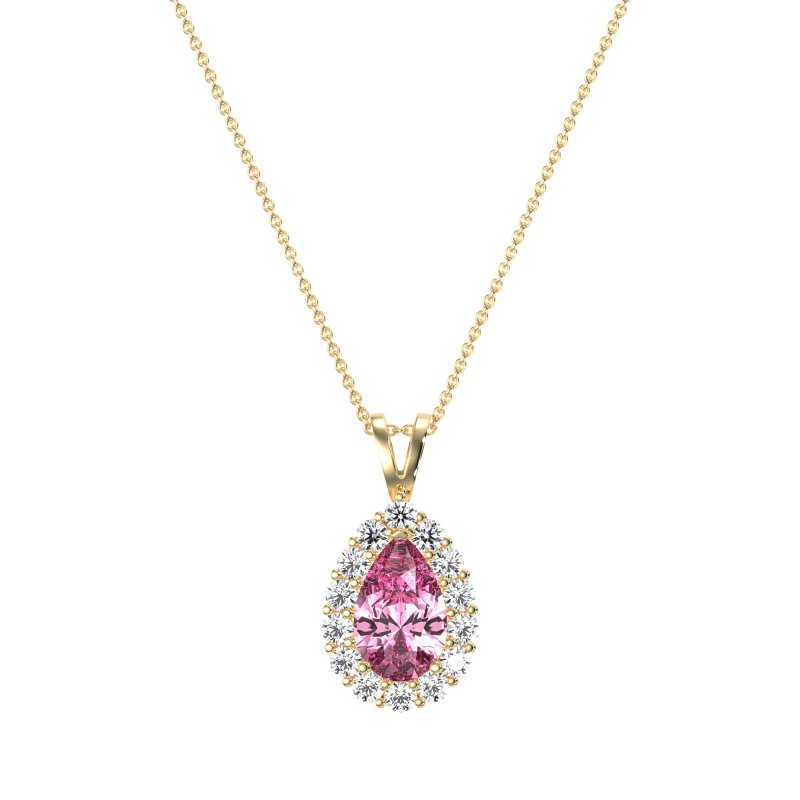 Pear Drop Halo Simple Necklace