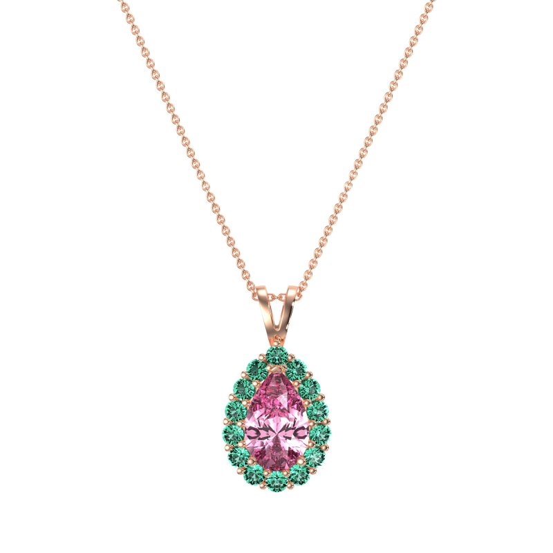 Pear Drop Halo Simple Necklace