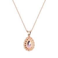 Pear Drop Halo Simple Necklace