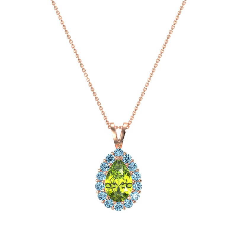 Pear Drop Halo Simple Necklace