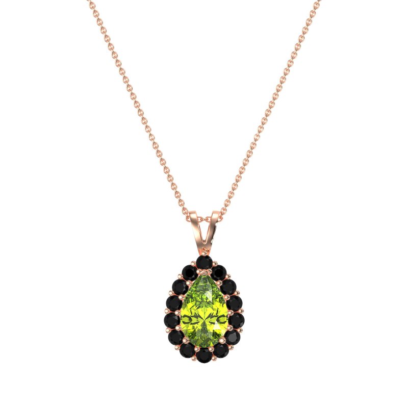 Pear Drop Halo Simple Necklace