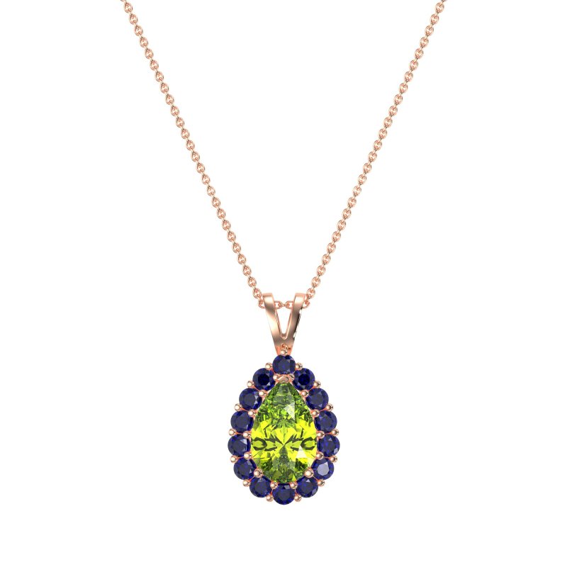 Pear Drop Halo Simple Necklace