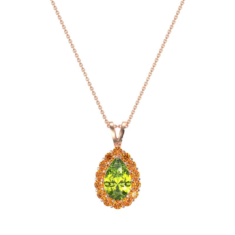 Pear Drop Halo Simple Necklace