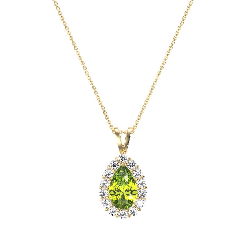 Pear Drop Halo Simple Necklace