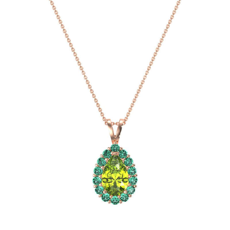 Pear Drop Halo Simple Necklace