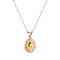 Pear Drop Halo Simple Necklace