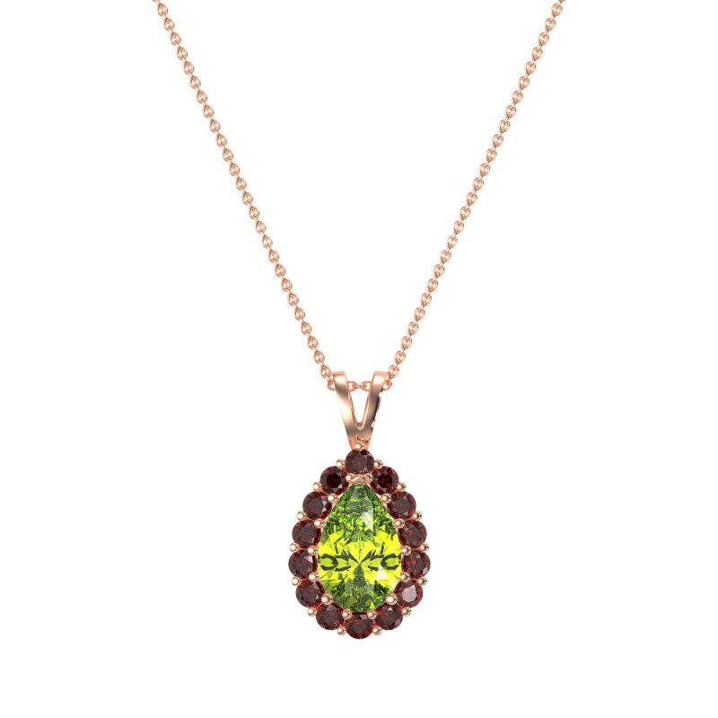Pear Drop Halo Simple Necklace