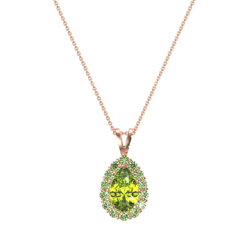 Pear Drop Halo Simple Necklace