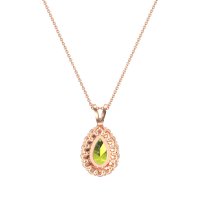 Pear Drop Halo Simple Necklace