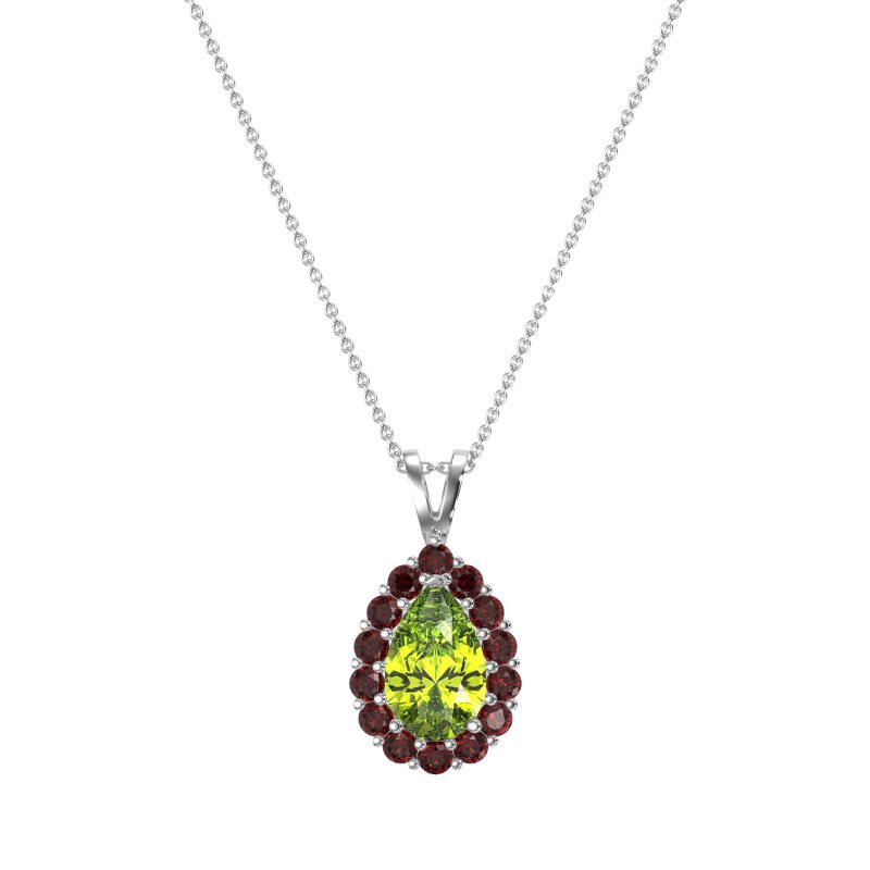 Pear Drop Halo Simple Necklace