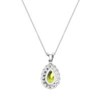 Pear Drop Halo Simple Necklace