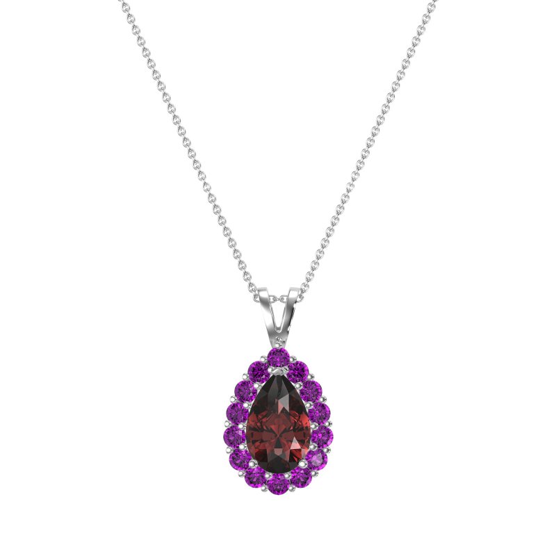 Pear Drop Halo Simple Necklace