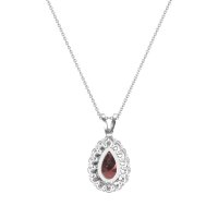 Pear Drop Halo Simple Necklace