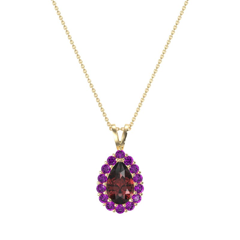 Pear Drop Halo Simple Necklace