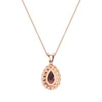 Pear Drop Halo Simple Necklace