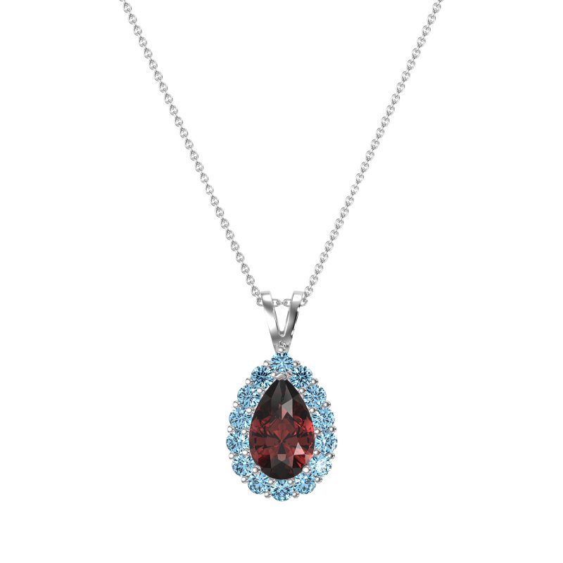 Pear Drop Halo Simple Necklace