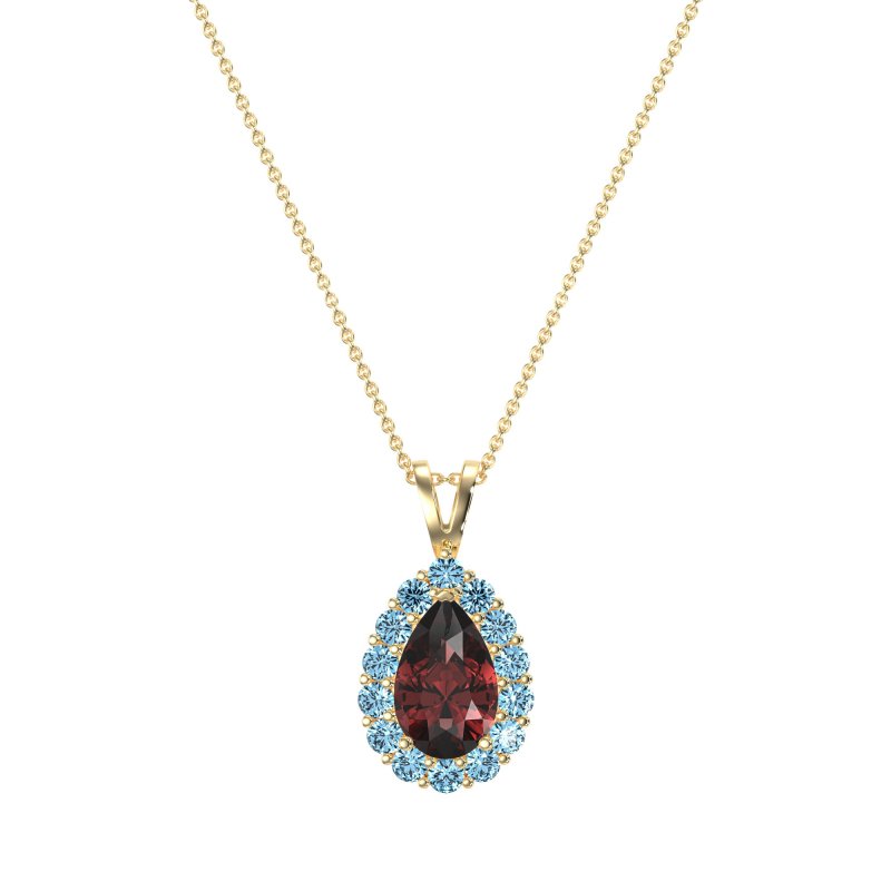 Pear Drop Halo Simple Necklace
