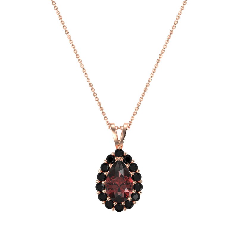 Pear Drop Halo Simple Necklace