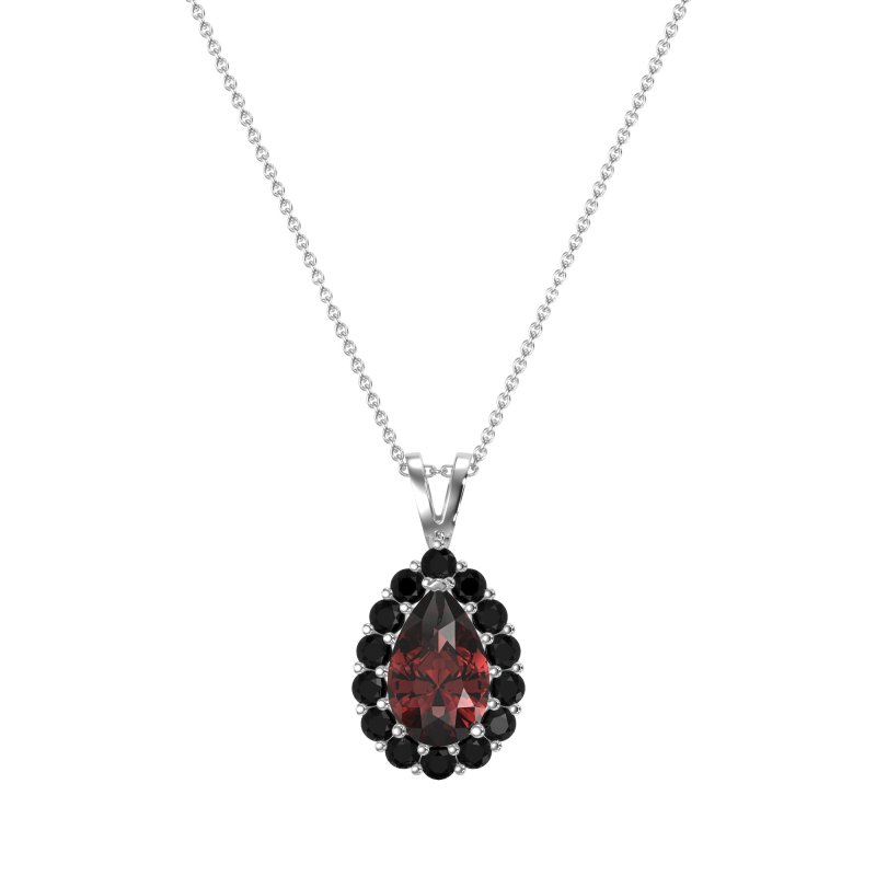 Pear Drop Halo Simple Necklace