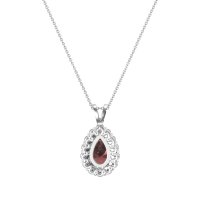 Pear Drop Halo Simple Necklace