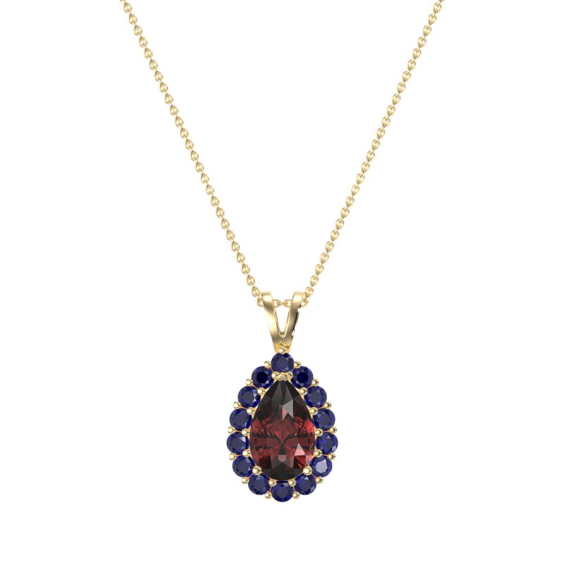 Pear Drop Halo Simple Necklace