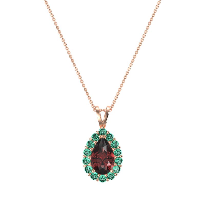 Pear Drop Halo Simple Necklace