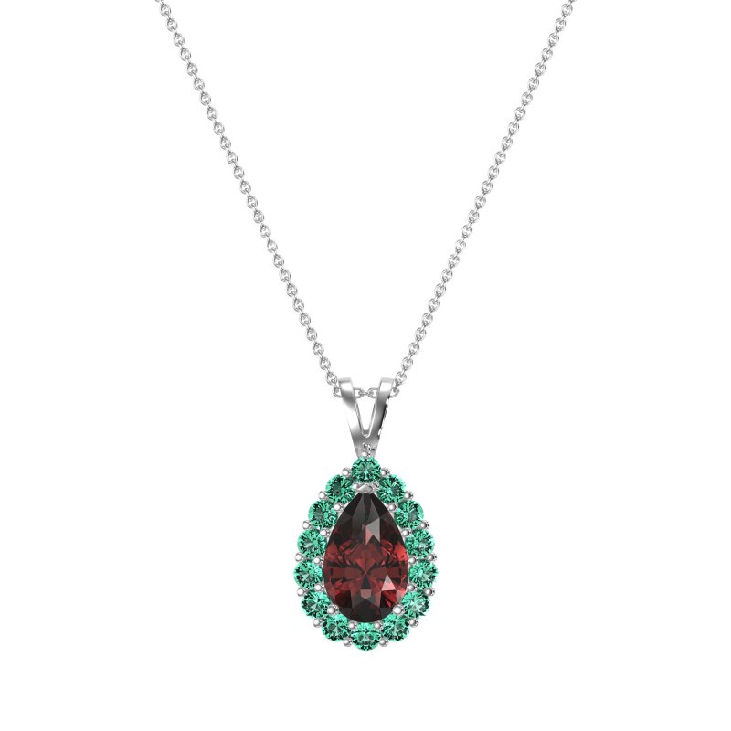 Pear Drop Halo Simple Necklace