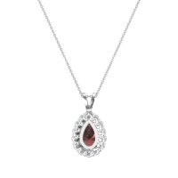 Pear Drop Halo Simple Necklace