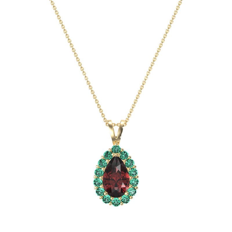 Pear Drop Halo Simple Necklace