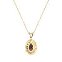 Pear Drop Halo Simple Necklace
