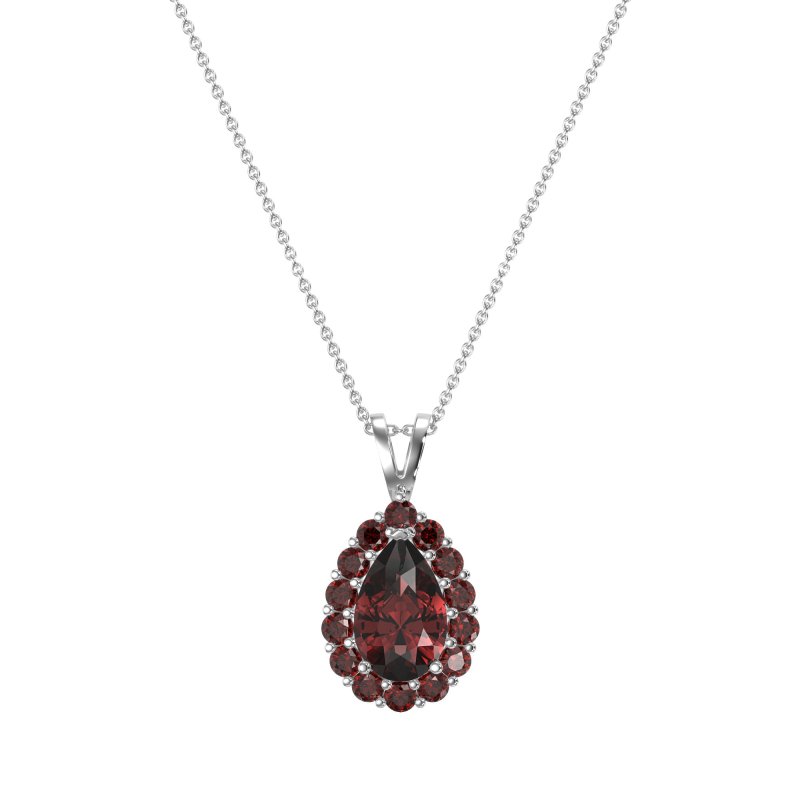 Pear Drop Halo Simple Necklace
