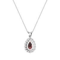 Pear Drop Halo Simple Necklace