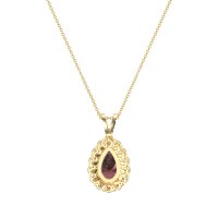 Pear Drop Halo Simple Necklace