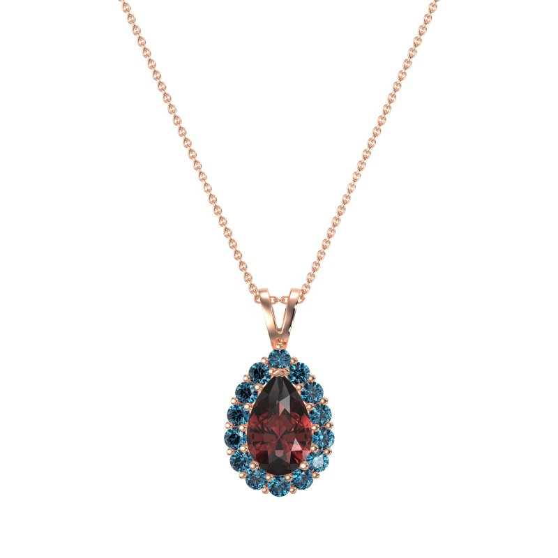 Pear Drop Halo Simple Necklace
